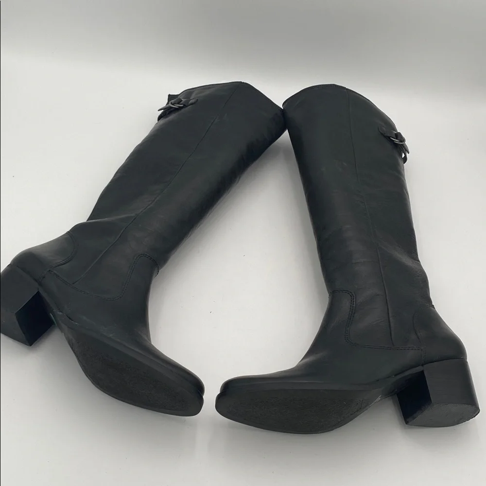 Matisse Black Leather calf riding Boots women 9.5M casual office winter heeled